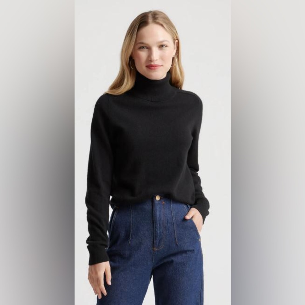 Quince Mongolian Cashmere Turtleneck Sweater in Black - Various Sizes - New